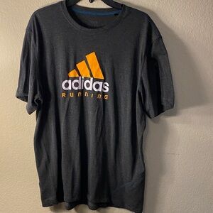 adidas Black Short Sleeve Tee with Orange Logo